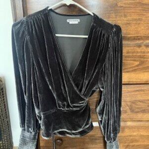 Reformation Velvet Wrap Top